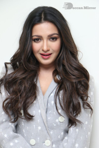 Actress Catherine Tresa photoshoot in a grey dress