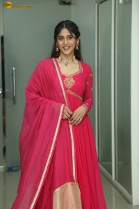 actress Chandini Chowdary photoshoot in a red salwar dress