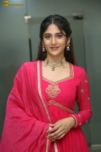 actress Chandini Chowdary photoshoot in a red salwar dress