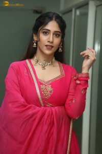 actress Chandini Chowdary photoshoot in a red salwar dress