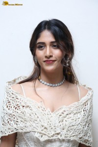 actress Chandini Chowdary in a white silk dress