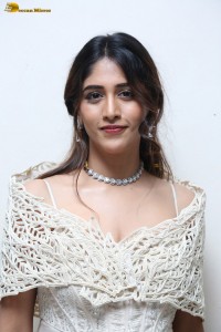 actress Chandini Chowdary in a white silk dress
