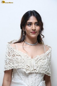 actress Chandini Chowdary in a white silk dress