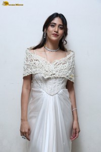 actress Chandini Chowdary in a white silk dress