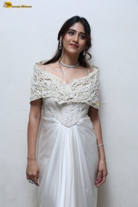 actress Chandini Chowdary in a white silk dress