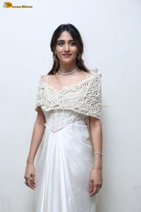 actress Chandini Chowdary in a white silk dress