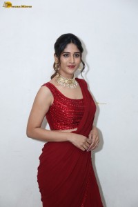 actress Chandini Chowdary dazzles in a red dress