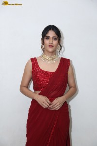 actress Chandini Chowdary dazzles in a red dress