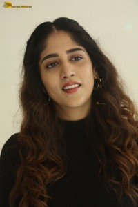 telugu actress Chandini Chowdary cute in a black top and brown skirt