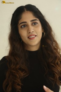 telugu actress Chandini Chowdary cute in a black top and brown skirt