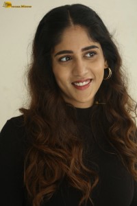 telugu actress Chandini Chowdary cute in a black top and brown skirt