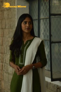 Actress Chandini Chowdary in a green salwar kameez