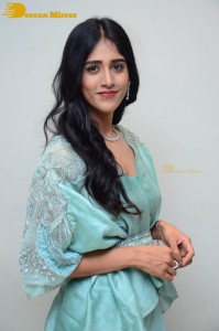 Telugu Actress Chandini Chowdary poses for pictures in a blue dress