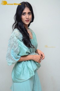 Telugu Actress Chandini Chowdary poses for pictures in a blue dress
