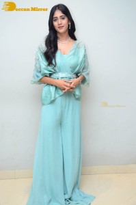 Telugu Actress Chandini Chowdary poses for pictures in a blue dress