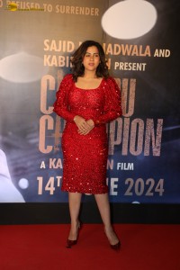 Chandu Champion Screening attended by Kartik Aaryan, Ananya Panday, Saiee Manjrekar, Shanaya Kapoor, Suniel Shetty, and others