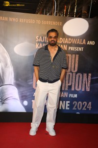 Chandu Champion Screening attended by Kartik Aaryan, Ananya Panday, Saiee Manjrekar, Shanaya Kapoor, Suniel Shetty, and others