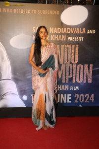 Chandu Champion Screening attended by Kartik Aaryan, Ananya Panday, Saiee Manjrekar, Shanaya Kapoor, Suniel Shetty, and others