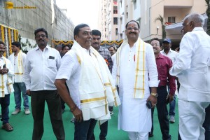 Tollywood Megastar Chiranjeevi formally handed over the fully constructed MIG Flats and HIG Duplex Houses to beneficiaries at the Chitrapuri Colony in Manikonda, Hyderabad