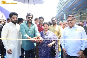 Chiranjeevi launches Allu Studios along with Allu Arjun and Allu Aravind