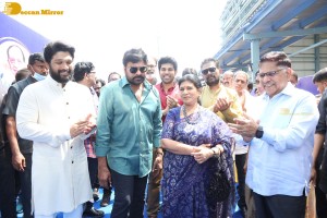 Chiranjeevi launches Allu Studios along with Allu Arjun and Allu Aravind