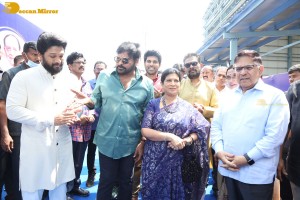 Chiranjeevi launches Allu Studios along with Allu Arjun and Allu Aravind
