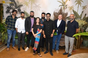 Netflix CEO Ted Sarandos meets Chiranjeevi and Ram Charan in Hyderabad