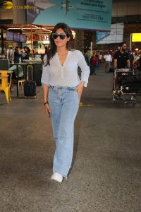 actress Chitrangada Singh cute in shirt and jeans at airport