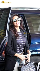 actress Chitrangada Singh cute in a striped t-shirt and jacket