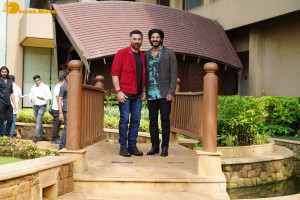 Actors Sunny Deol and Dulquer Salmaan promote the film Chup Revenge of the Artist at JW Marriott Hotel