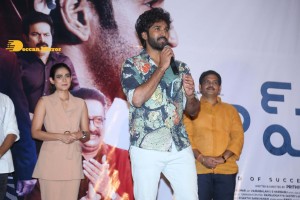 Akanksha Singh and Aadhi Pinisetty pose for pictures during the press meet of the movie Clap