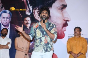 Akanksha Singh and Aadhi Pinisetty pose for pictures during the press meet of the movie Clap