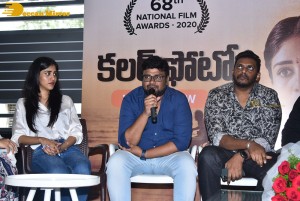 Colour Photo movie press meet attended by actresses Chandini Chowdary and Divya Sripada