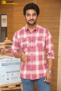 Pre-release event of telugu movie crazy fellow attended by actors aadi and mirnaa menon