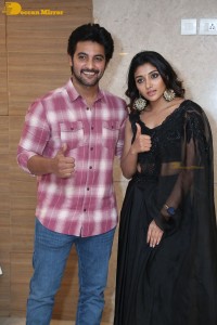 Pre-release event of telugu movie crazy fellow attended by actors aadi and mirnaa menon