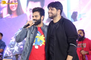 Pre-release event of telugu movie crazy fellow attended by actors aadi and mirnaa menon