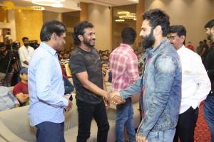 Pre-release event of telugu movie crazy fellow attended by actors aadi and mirnaa menon