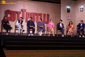 Bollywood movie Cuttputlli trailer launch event attended by Akshay Kumar and Rakul Preet Singh