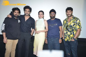 DJ Tillu Trailer Launch Pictures showing cast members Siddhu Jonnalagadda and Neha Shetty