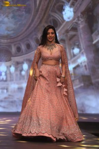 actress Daksha Nagarkar ramp walk in a lehenga choli