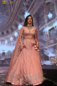 actress Daksha Nagarkar ramp walk in a lehenga choli