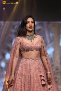 actress Daksha Nagarkar ramp walk in a lehenga choli