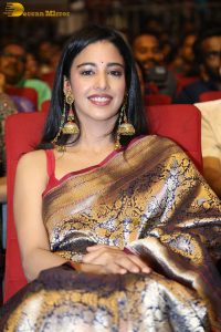 actress Daksha Nagarkar gorgeous in a shiny saree