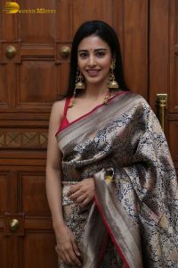 actress Daksha Nagarkar gorgeous in a shiny saree