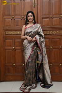 actress Daksha Nagarkar gorgeous in a shiny saree