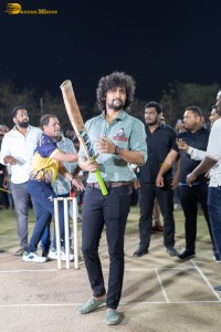 Telangana Minister Harish Rao and actor nani attend CM KCR Cricket trophy season 3 in Siddipet