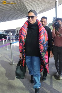 actress deepika padukone shows off fashion apparel at mumbai airport while traveling