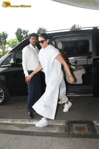 Bollywood actress Deepika Padukone in a white dress