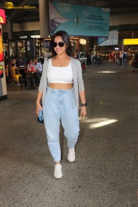 Indian tv actress deepika singh in a white top and denim jeans