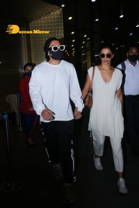 Ranveer Singh and Deepika Padukone at Airport on February 28, 2022